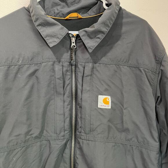 Carhartt Full Swing Rain Defender Jacket Gray Workwear Size Large Tall - Picture 3 of 7